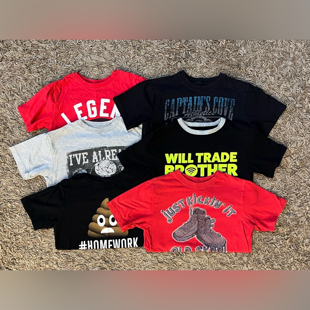 Boys Tees / T Shirts, Sz 7/8: TCP Children’s Place, Football, Homework